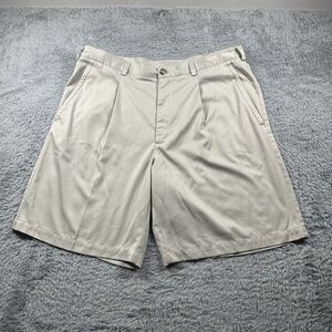 Vintage Nike Golf Men‎ Sz 40 Pleated Shorts Tan Beige